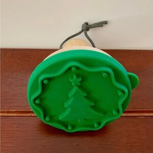 Birkmann 3-inch Wood and Silicone Green Christmas Tree Cookie Stamp or Press